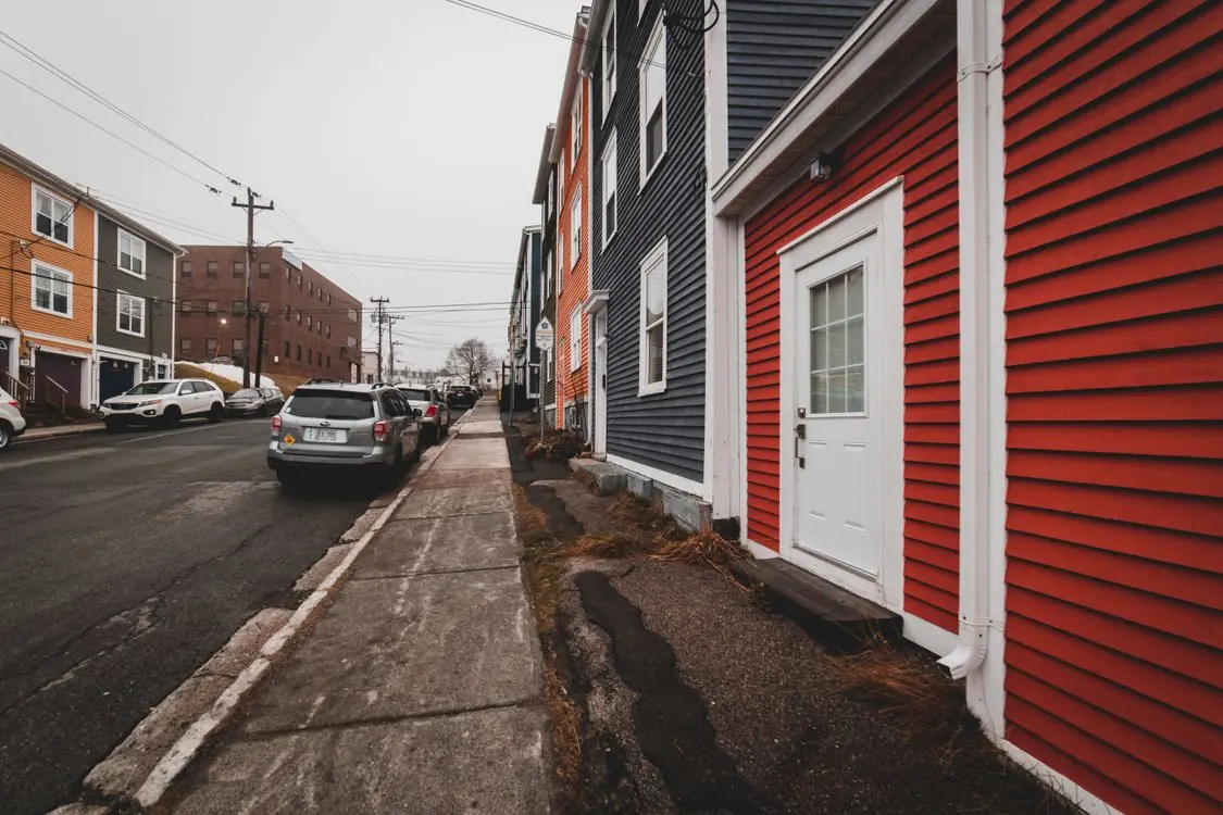 Rental houses on a quiet residential street