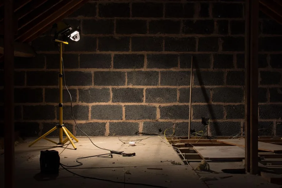 Removing rat nesting material from attic insulation in a home