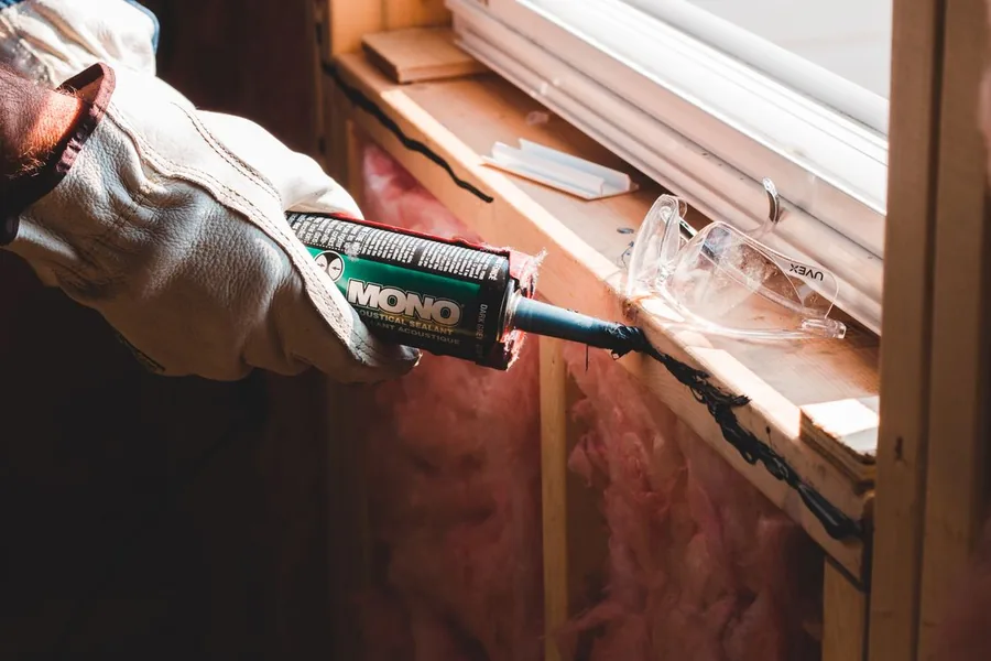 Sealing around a pipe entry with rodent-proof materials